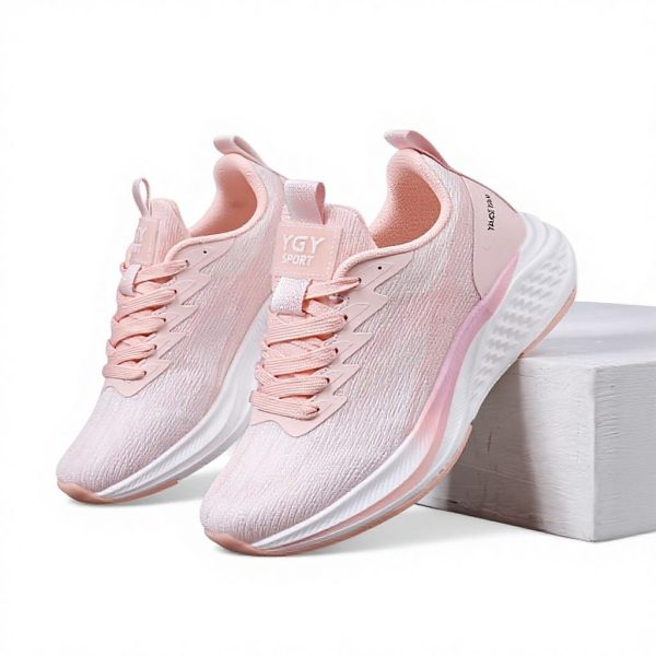 YGY Summer Sports Shoes Breathable Lightweight EVA Midsole Mesh Upper Lace-Up Running Fitness Shoes for Square Dancing