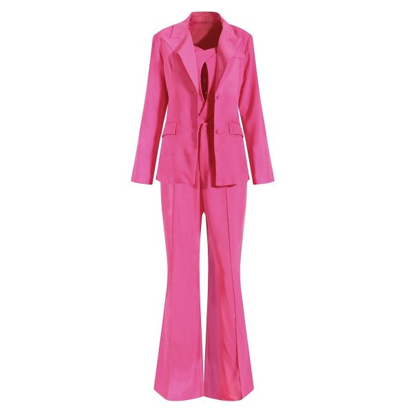 Wholesale Elegant Office Black Three Piece Sets Pants Ladies Suit for Women